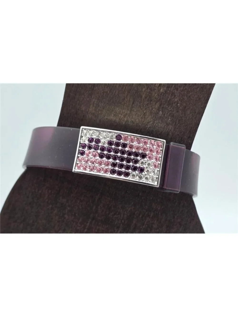 Swarovski Purple Crystal Jelly Bracelet Adjustable Watchband Y2K Vintage